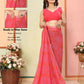 Red Georgette Designer Printed Ready To Wear Saree - Elite | Swadesiicart