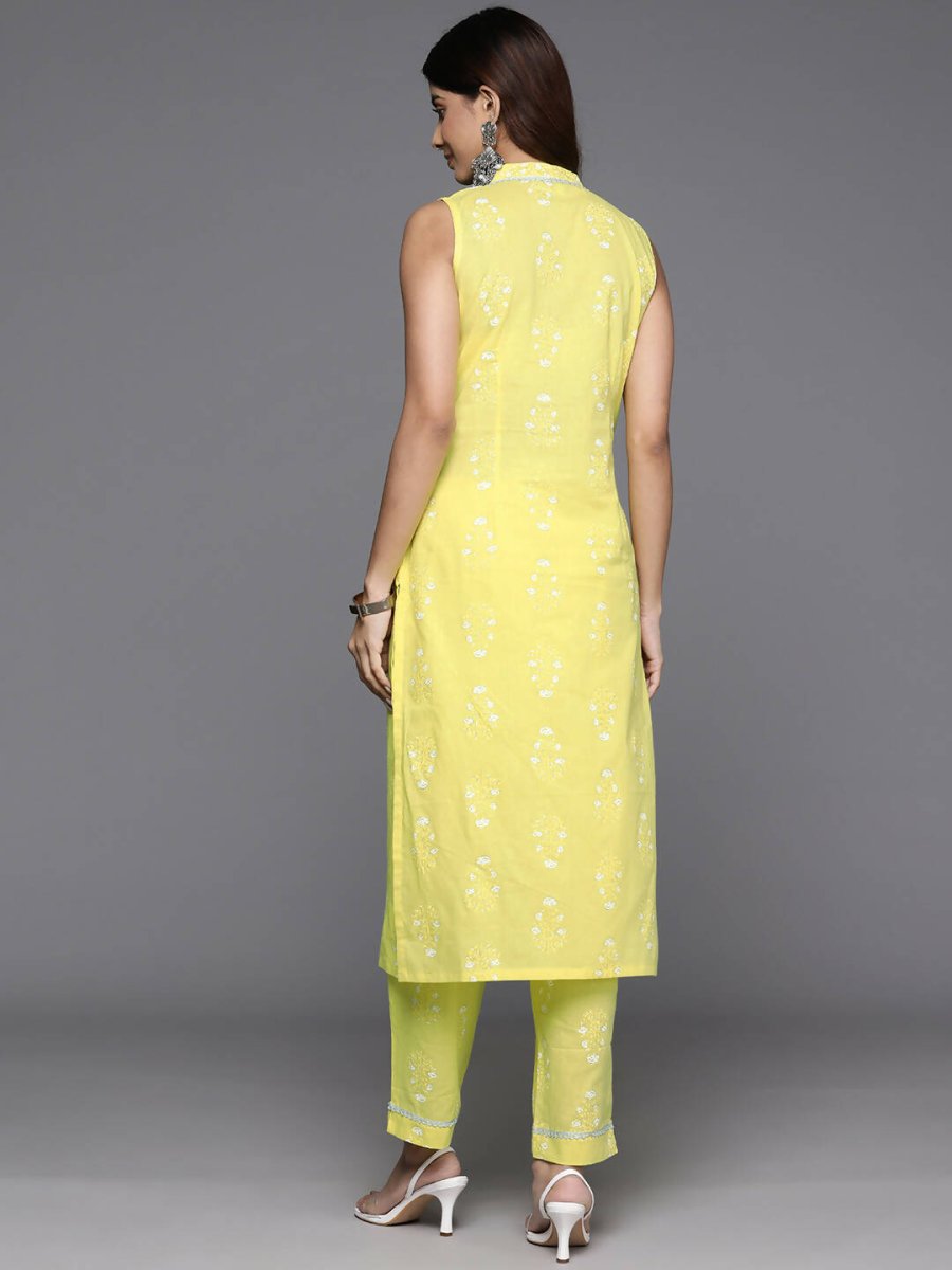Ahalyaa Women's Traditional wear Kurta Set - Yellow | Swadesiicart