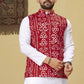 Anaita Red Printed Soft Cotton Straight Kurti Kurta