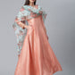 Ahalyaa Poly Silk Peach Kurta With Dupatta Set | Swadesiicart