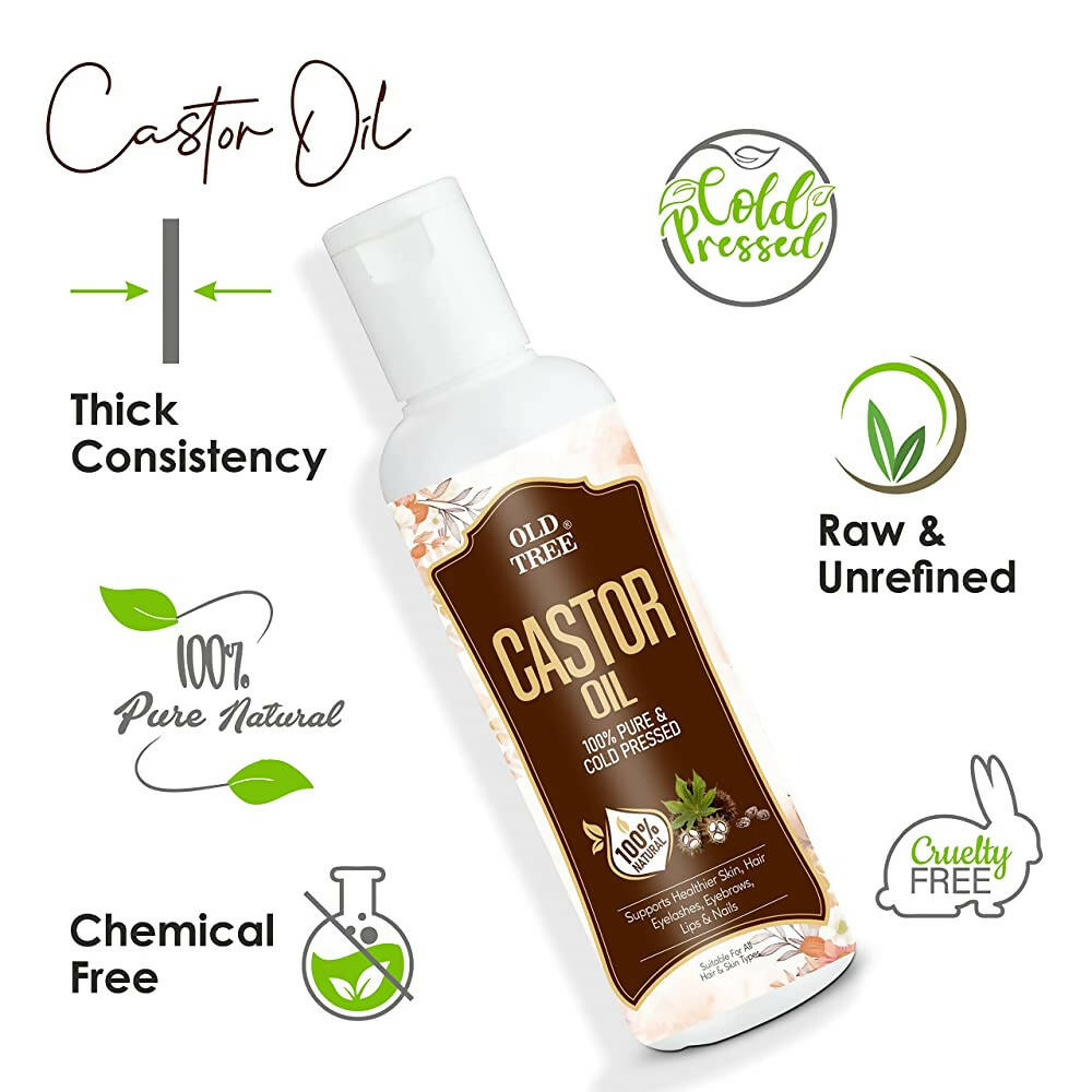 Old Tree Castor Hair Oil - Pure Cold Pressed - Swadesiicart