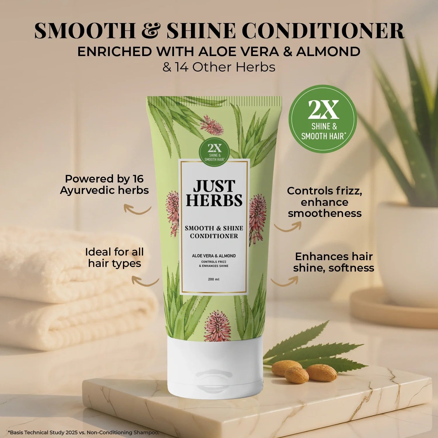 Smooth & Shine Conditioner | Aloe Vera, Almond & 14 Herbs (Copy)