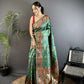 Joban Fashion Green Banarasi Soft Silk Woven Saree | Swadesiicart