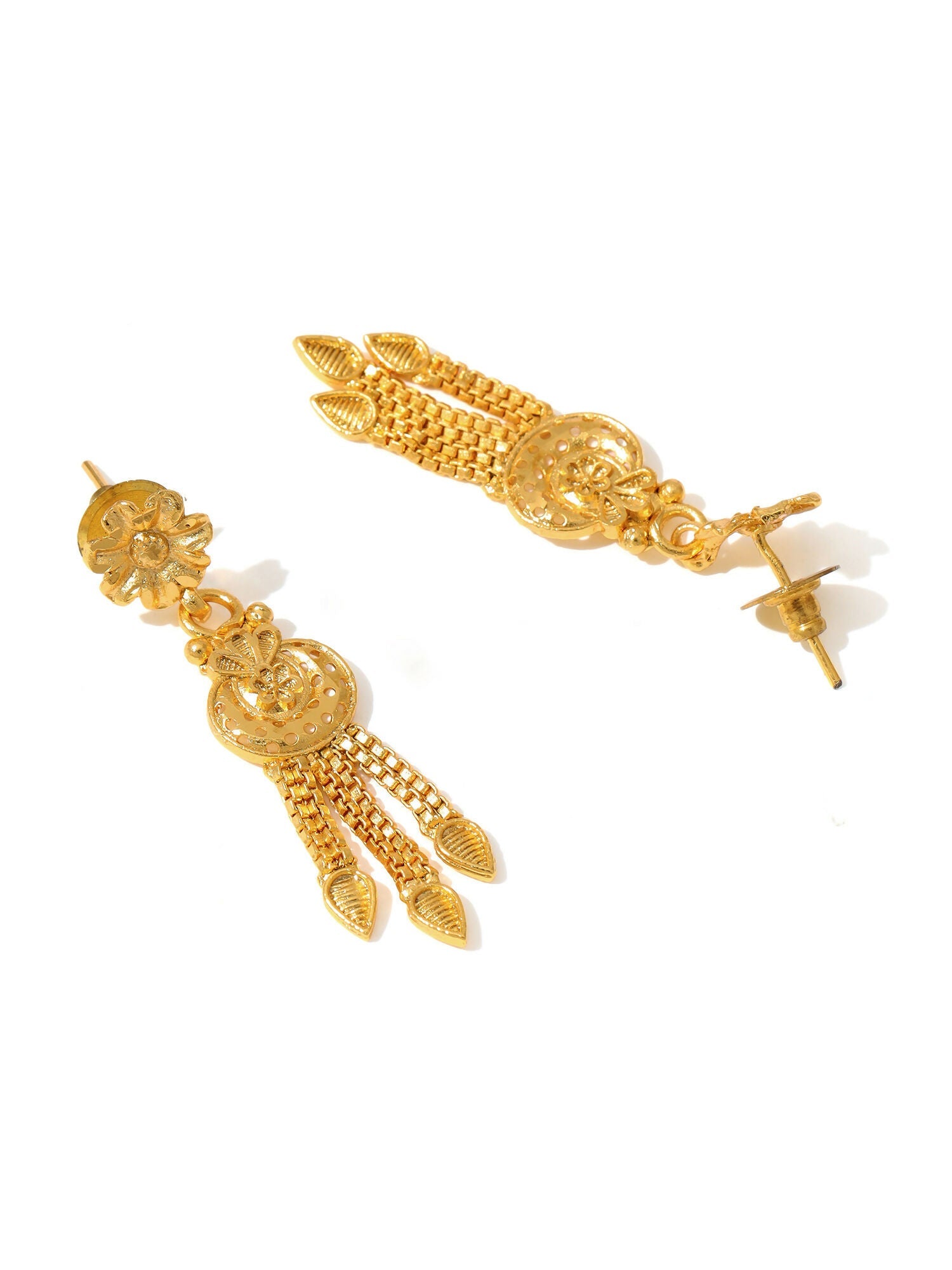 Ruby Raang Golden Choker with Earrings | Swadesiicart