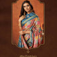 Blue Rangkat and Crepe Silk Paisley Saree With Unstitched Blouse Piece - Mohmanthan Royal Saachi