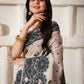 Shree Shyam Fashion Linen Cotton Black & Cream Saree