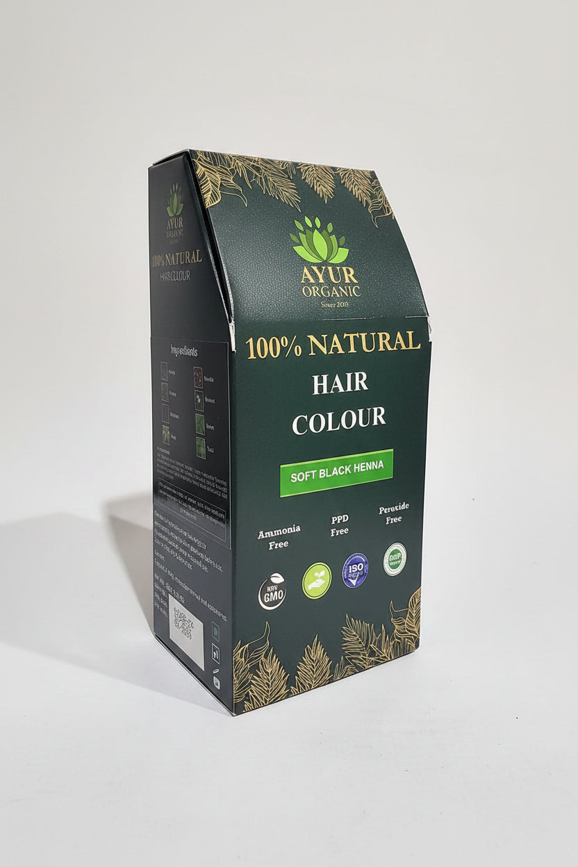 Natural Henna Hair Colour | Soft Black