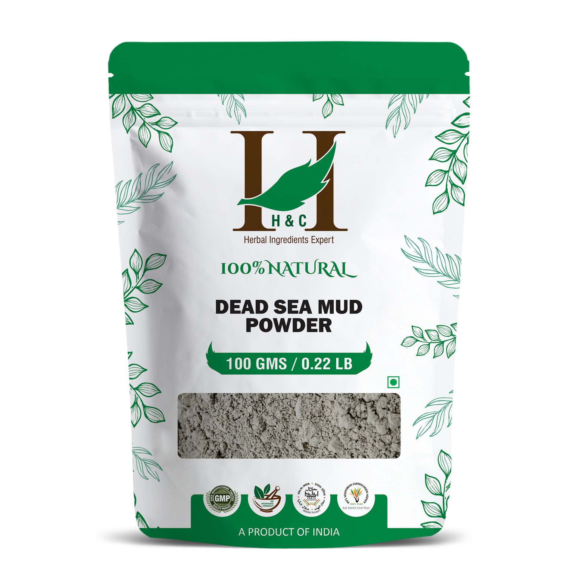 H&C Herbal Dead Sea Mud Powder - Just Jaivik