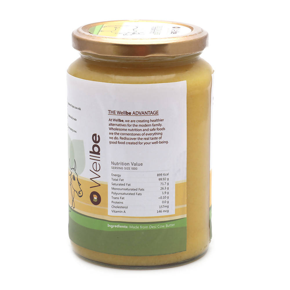 Wellbe Desi Cow Ghee | Indian Hallikar Cow Ghee | Pure A2 Ghee | Natural & Healthy | Better Choice - Better Life | Swadesiicart