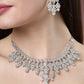 NVR Women's Silver-Plated Cubic Zirconia Studded Handcrafted Jewellery Set - NR Retail-NVR