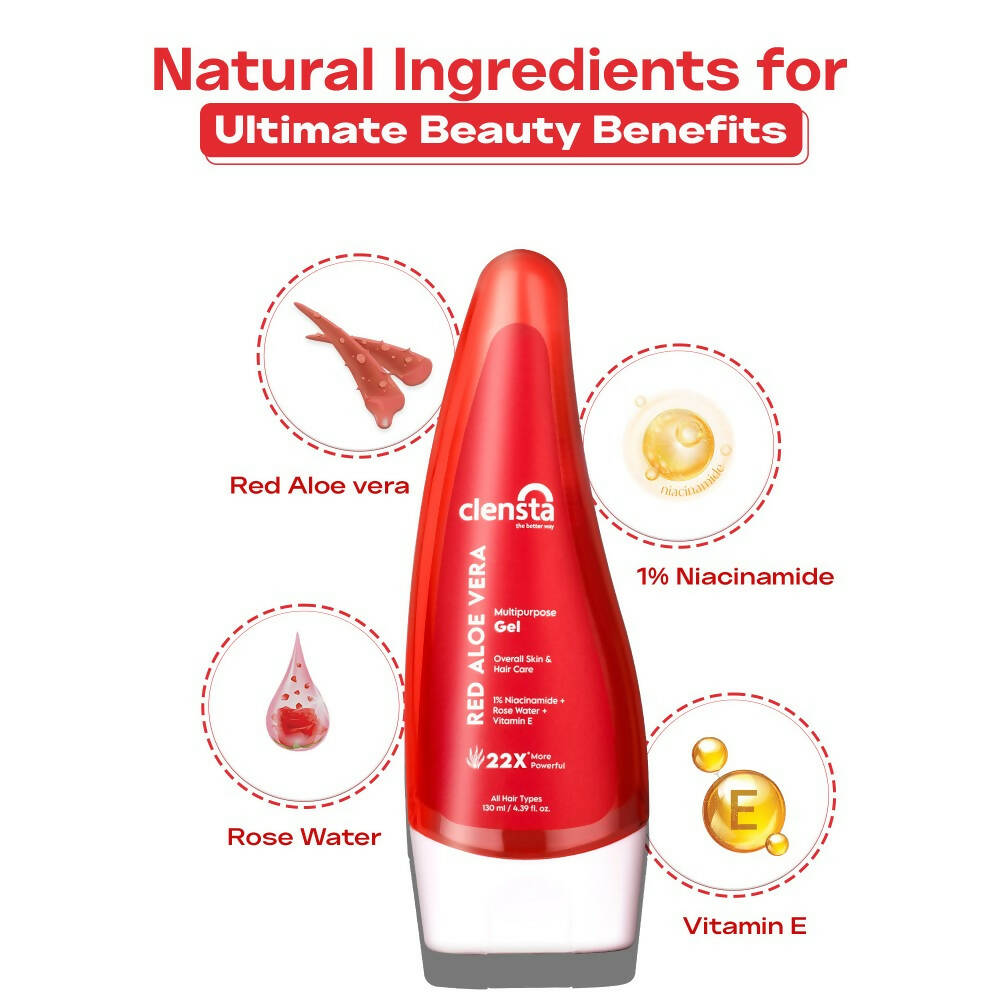 Clensta Red Aloe Vera Multipurpose Gel | Swadesiicart