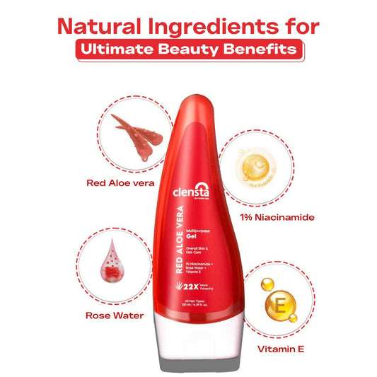 Clensta Red Aloe Vera Multipurpose Gel | Swadesiicart