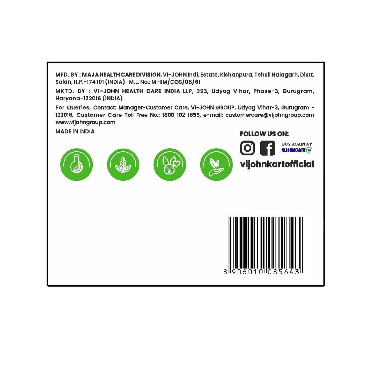 VI-JOHN Prakritik Vitamin C & Turmeric Face Pack Fades Dark Spots, 100% Natural Bio Actives | Swadesiicart