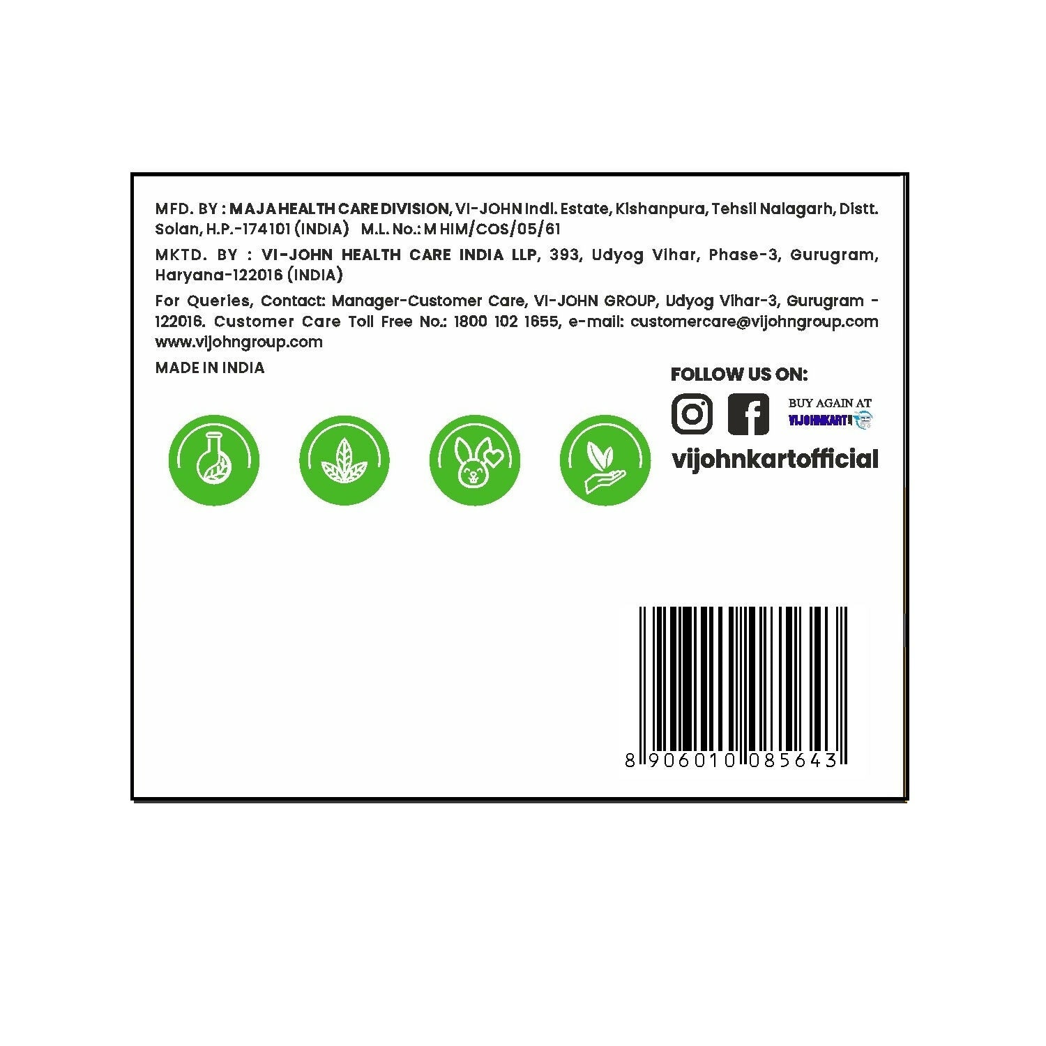 VI-JOHN Prakritik Vitamin C & Turmeric Face Pack Fades Dark Spots, 100% Natural Bio Actives | Swadesiicart