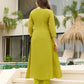 The52 Lemons Women's Gorgeous Chinon Embroidered Flared Kurta with Pant And Dupatta Set - Swadesiicart