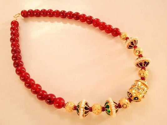 Red Beads Necklace | Swadesiicart