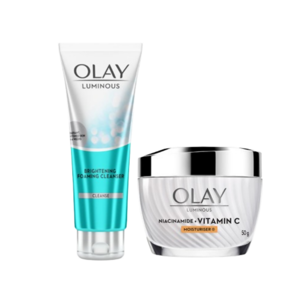 Olay Vitamin C Kit For 2x Glow - Cream With Free Cleanser - Swadesiicart