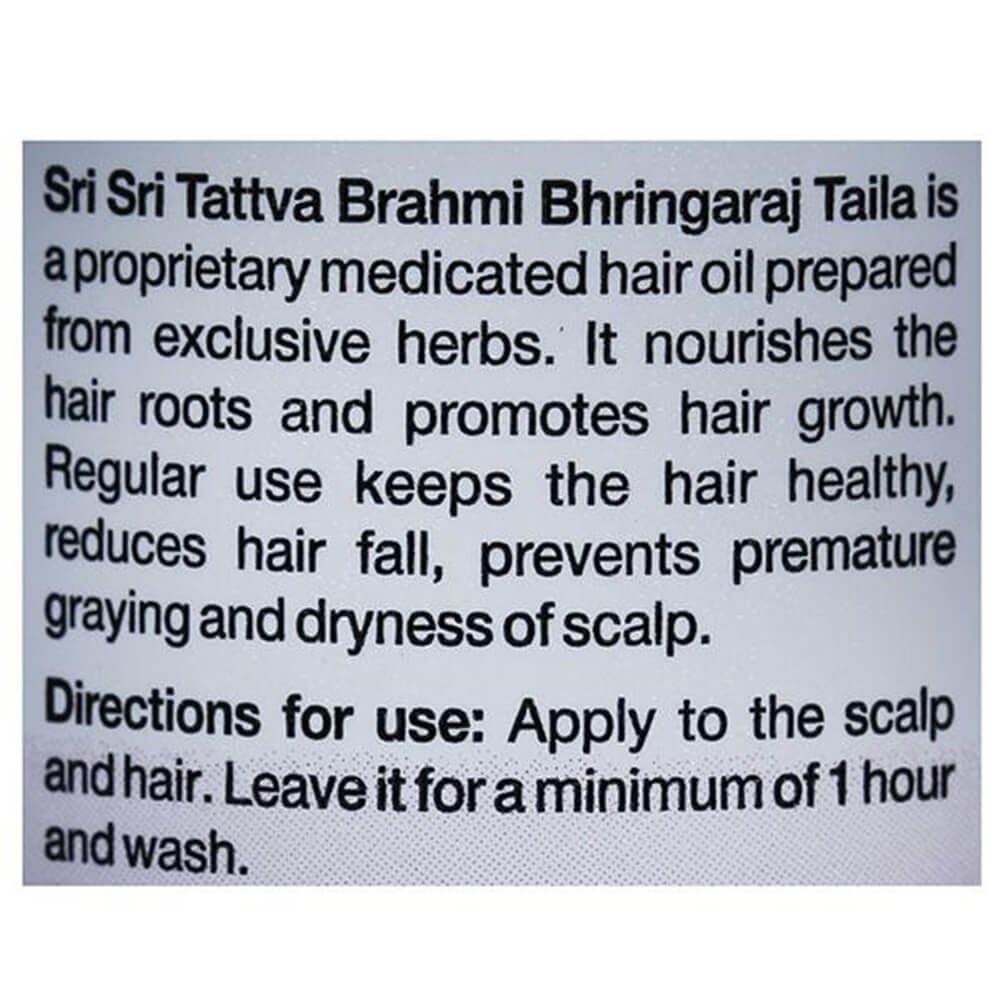 Sri Sri Tattva Brahmi Bhringaraj Taila Directions