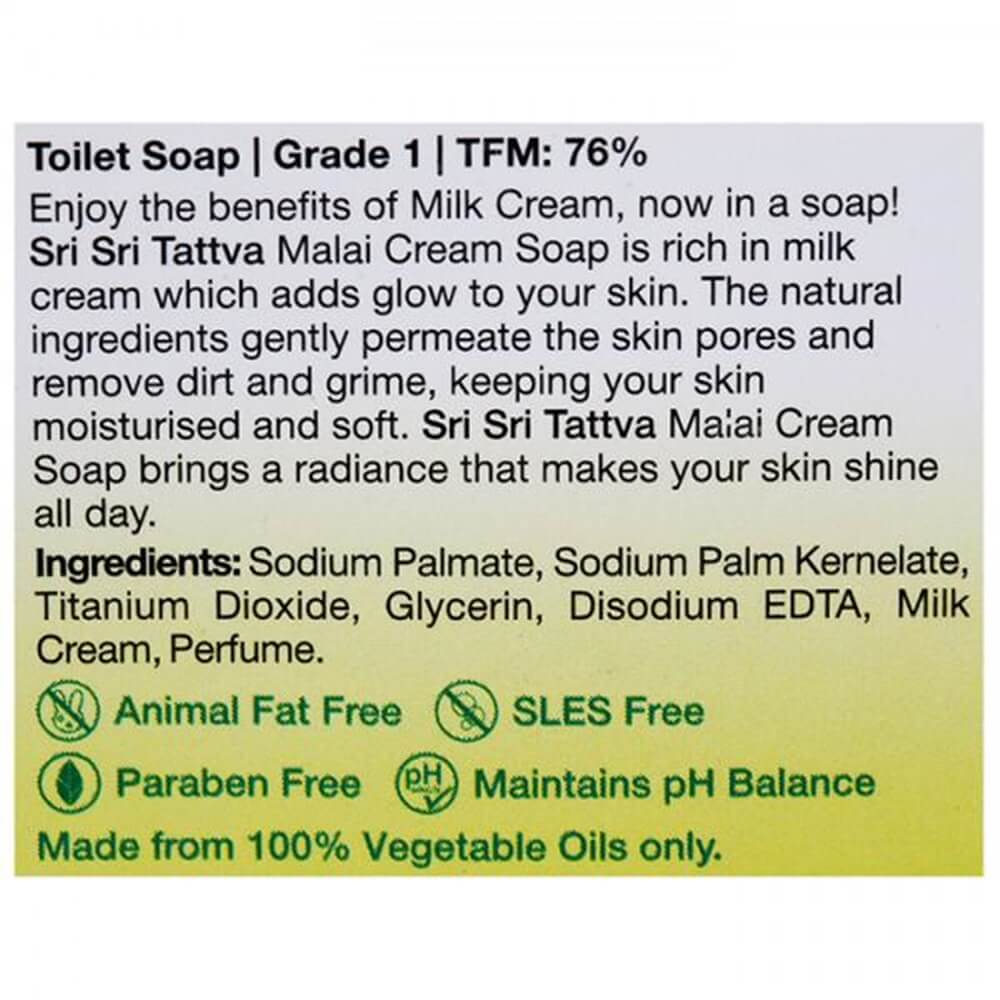 Sri Sri Tattva Malai Cream Soap - 100gm - Swadesiicart