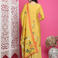 Jyoti Fashion Women's Yellow Muslin Floral Print with Jari & Crystal work Kurta with Trouser & Dupatta | Swadesiicart