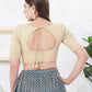Joban Fashion Gold Shift Elbow Sleeveless Back Open Blouse - Swadesiicart