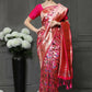 Vishnu Weaves Women's Pink Paithani Silk Zari Woven Saree with Unstitched Blouse - Swadesiicart