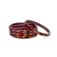 Afast Designer Fancy Party Bangle/ Kada Set, Maroon, Glass, Pack Of 4 - Swadesiicart