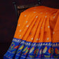 Orange Coloured Saree With Contrast Royal Blue Printed Semi Soft Silk Kota Saree By Gayathri Reddy Designer Studio | Swadesiicart