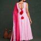 Aayaa Viscose Organza Dyeable Hand Painted Suit - Light Pink