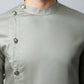 Even Apparels Grey Color Pure Cotton Sherwani Men's Kurta With Asymetrical Cut (SLD1181) | Swadesiicart