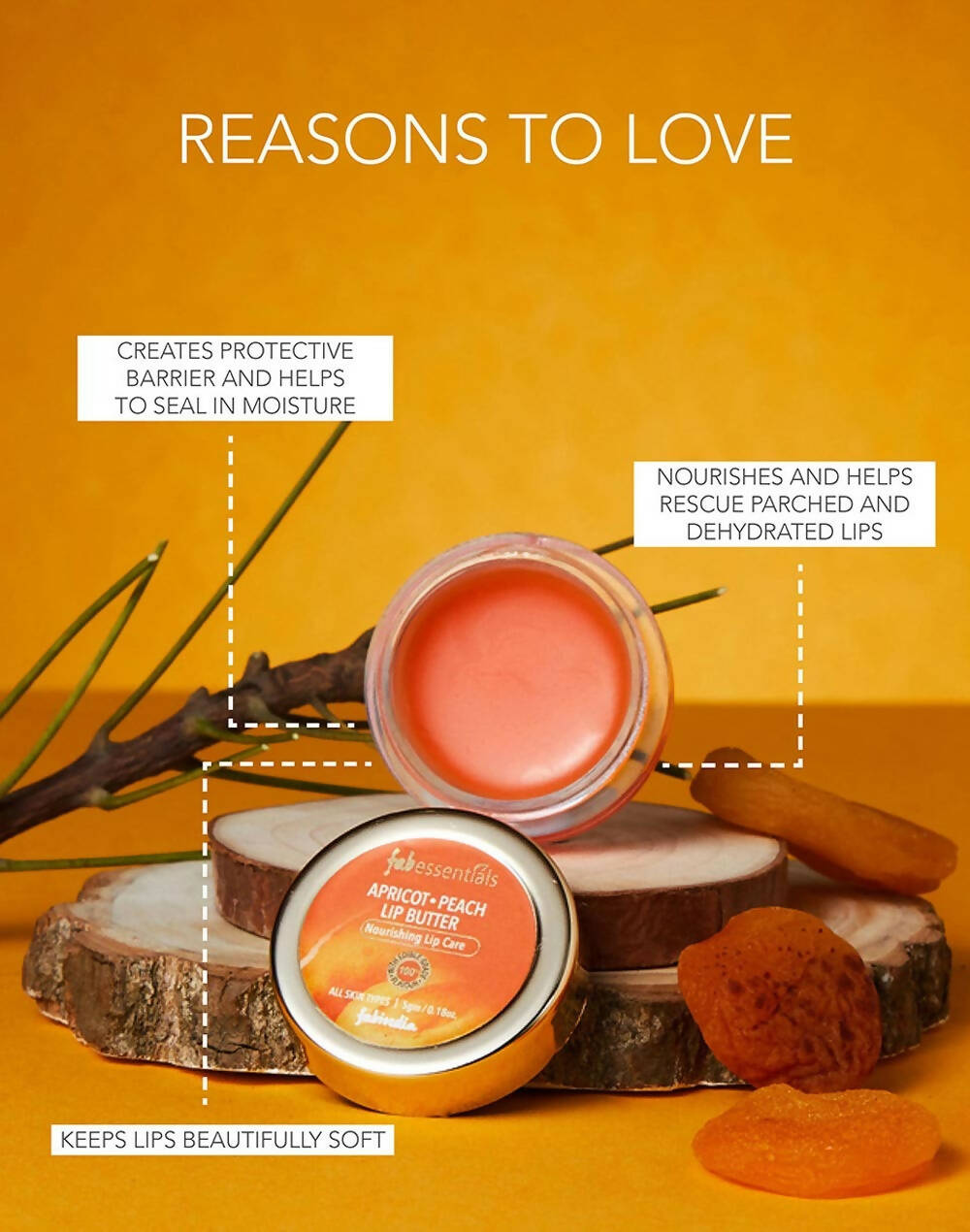 Fabessentials Apricot Peach Lip Butter - Swadesiicart