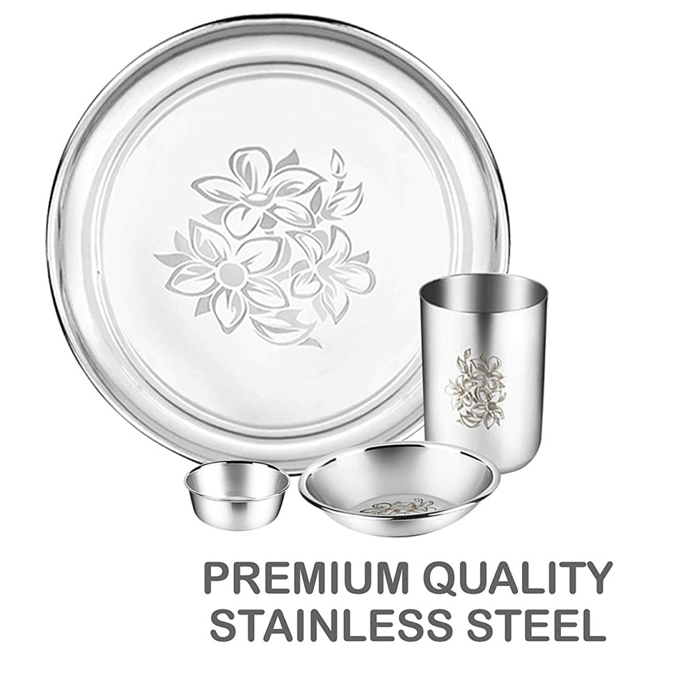 Stainless Steel Glory Dinner Set, 16-Pieces - Swadesiicart