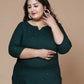 Miravan Women's Plus Size Green Embroidered Straight Kurti - Swadesiicart