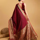 Vedant Vastram Soft Litchi Silk Banarasi Silk Saree - Maroon | Swadesiicart
