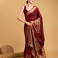 Vedant Vastram Soft Litchi Silk Banarasi Silk Saree - Maroon | Swadesiicart