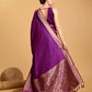 Vedant Vastram Soft Litchi Silk Banarasi Silk Saree - Purple | Swadesiicart
