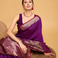 Vedant Vastram Soft Litchi Silk Banarasi Silk Saree - Purple | Swadesiicart