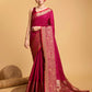 Vedant Vastram Soft Litchi Silk Banarasi Silk Saree - Rani | Swadesiicart