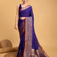 Vedant Vastram Soft Litchi Silk Banarasi Silk Saree - Violate | Swadesiicart