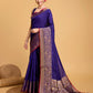 Vedant Vastram Soft Litchi Silk Banarasi Silk Saree - Violate | Swadesiicart
