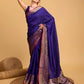 Vedant Vastram Soft Litchi Silk Banarasi Silk Saree - Violate | Swadesiicart