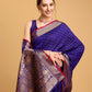 Vedant Vastram Soft Litchi Silk Banarasi Silk Saree - Violate | Swadesiicart