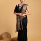 Vedant Vastram Soft Litchi Silk Banarasi Silk Saree - Black | Swadesiicart