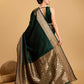 Vedant Vastram Soft Litchi Silk Banarasi Silk Saree - Green | Swadesiicart