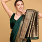Vedant Vastram Soft Litchi Silk Banarasi Silk Saree - Green | Swadesiicart