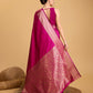 Vedant Vastram Soft Litchi Silk Banarasi Silk Saree - Magenta | Swadesiicart