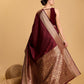 Vedant Vastram Soft Litchi Silk Banarasi Silk Saree - Maroon | Swadesiicart