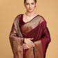 Vedant Vastram Soft Litchi Silk Banarasi Silk Saree - Maroon | Swadesiicart
