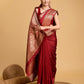 Vedant Vastram Soft Litchi Silk Banarasi Silk Saree - Red | Swadesiicart