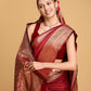 Vedant Vastram Soft Litchi Silk Banarasi Silk Saree - Red | Swadesiicart